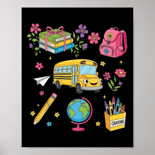 Coquette Floral First Day Of Preschool Kindergarte Poster