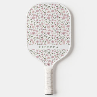 Coquette Floral Pattern | Personalised Name Pickleball Paddle