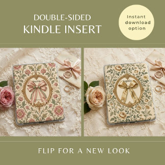 Coquette Floral Vintage 2-Sided Kindle Insert Card