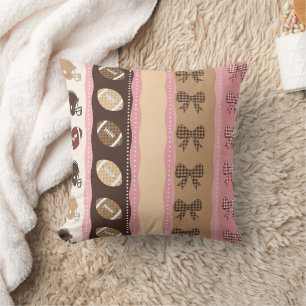 Coquette Football Bows Leopard Pattern (10) Cushion