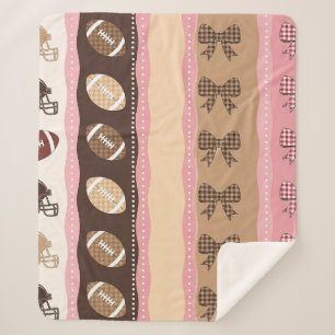 Coquette Football Bows Leopard Pattern (10) Sherpa Blanket