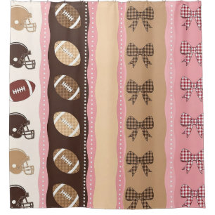 Coquette Football Bows Leopard Pattern (10) Shower Curtain
