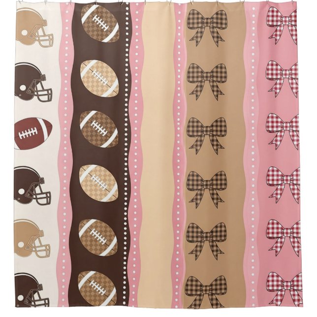 Coquette Football Bows Leopard Pattern (10) Shower Curtain (Front)