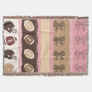Coquette Football Bows Leopard Pattern (10) Throw Blanket