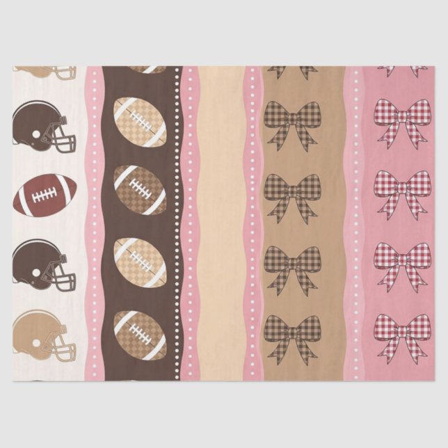 Coquette Football Bows Leopard Pattern (10) Tissue Paper (Front)
