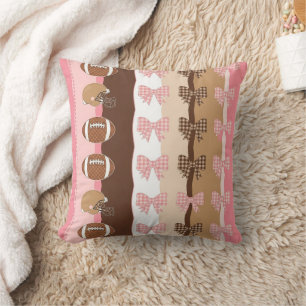 Coquette Football Bows Leopard Pattern (11) Cushion