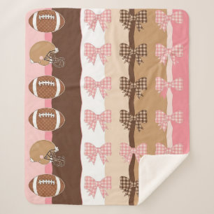 Coquette Football Bows Leopard Pattern (11) Sherpa Blanket