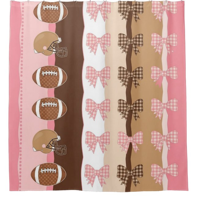 Coquette Football Bows Leopard Pattern (11) Shower Curtain (Front)