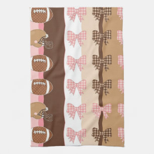 Coquette Football Bows Leopard Pattern (11) Tea Towel