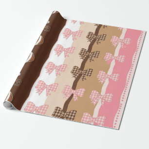 Coquette Football Bows Leopard Pattern (11) Wrapping Paper