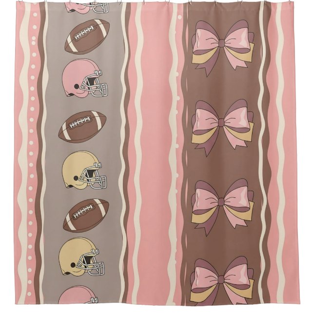 Coquette Football Bows Leopard Pattern (12) Shower Curtain (Front)