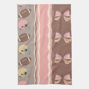 Coquette Football Bows Leopard Pattern (12) Tea Towel