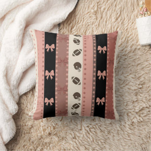 Coquette Football Bows Leopard Pattern (13) Cushion