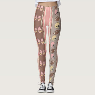 Coquette Football Bows Leopard Pattern (13) Leggings