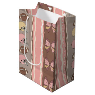 Coquette Football Bows Leopard Pattern (13) Medium Gift Bag