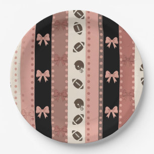 Coquette Football Bows Leopard Pattern (13) Paper Plate