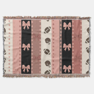 Coquette Football Bows Leopard Pattern (13) Throw Blanket