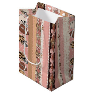 Coquette Football Bows Leopard Pattern (1) Medium Gift Bag