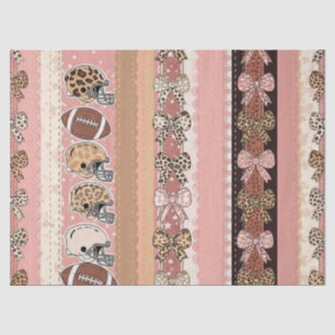 Coquette Football Bows Leopard Pattern (1) Tissue Paper