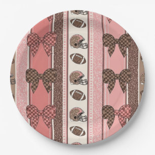 Coquette Football Bows Leopard Pattern (2) Paper Plate