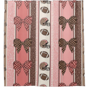 Coquette Football Bows Leopard Pattern (2) Shower Curtain