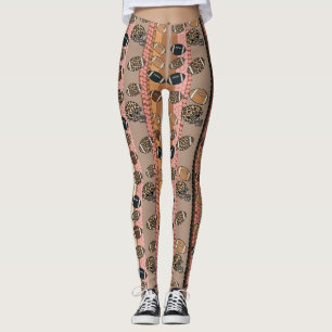 Coquette Football Bows Leopard Pattern (3) Leggings