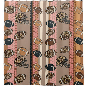 Coquette Football Bows Leopard Pattern (3) Shower Curtain