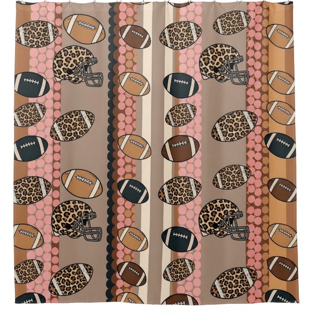 Coquette Football Bows Leopard Pattern (3) Shower Curtain (Front)