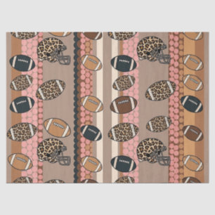 Coquette Football Bows Leopard Pattern (3) Tissue Paper