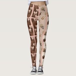 Coquette Football Bows Leopard Pattern (4) Leggings