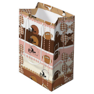 Coquette Football Bows Leopard Pattern (5) Medium Gift Bag