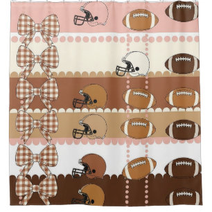 Coquette Football Bows Leopard Pattern (5) Shower Curtain