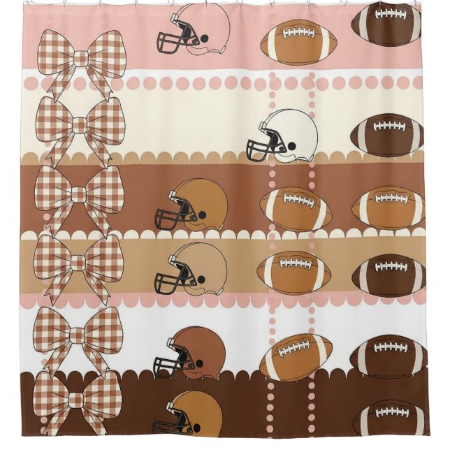 Coquette Football Bows Leopard Pattern (5) Shower Curtain (Front)