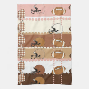 Coquette Football Bows Leopard Pattern (5) Tea Towel