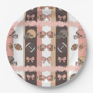 Coquette Football Bows Leopard Pattern (6) Paper Plate