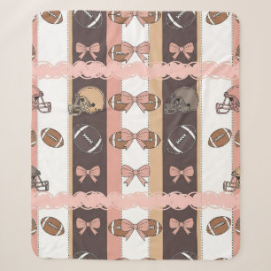 Coquette Football Bows Leopard Pattern (6) Sherpa Blanket