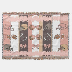 Coquette Football Bows Leopard Pattern (6) Throw Blanket