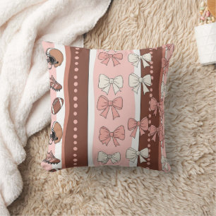Coquette Football Bows Leopard Pattern (7) Cushion