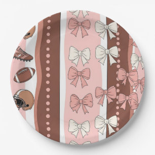 Coquette Football Bows Leopard Pattern (7) Paper Plate