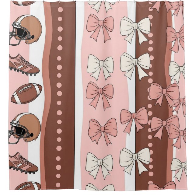 Coquette Football Bows Leopard Pattern (7) Shower Curtain (Front)