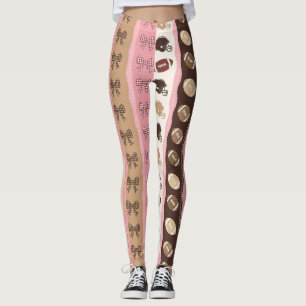 Coquette Football Bows Leopard Pattern (8) Leggings