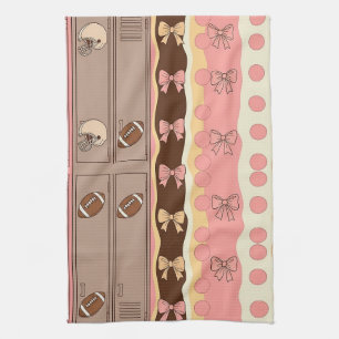 Coquette Football Bows Leopard Pattern (8) Tea Towel