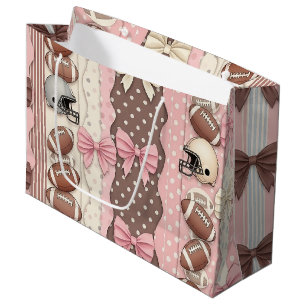 Coquette Football Bows Leopard Pattern (9) Large Gift Bag