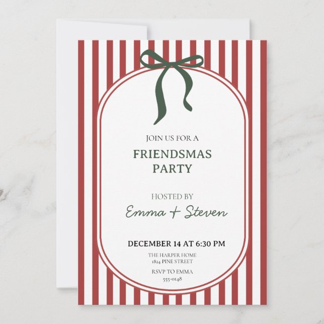 Coquette Friendsmas Party Invitation (Front)