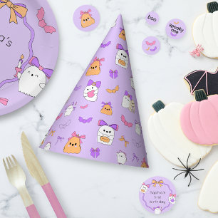 Coquette Ghost Halloween Birthday Party Hat