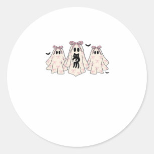 Coquette ghosts with a black cat Classic T-Shirt Classic Round Sticker