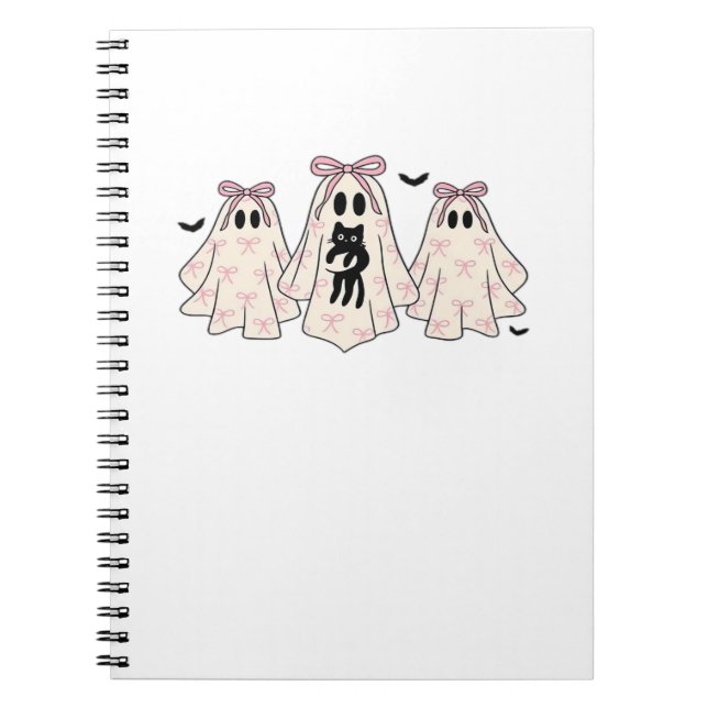 Coquette ghosts with a black cat Classic T-Shirt Notebook (Front)