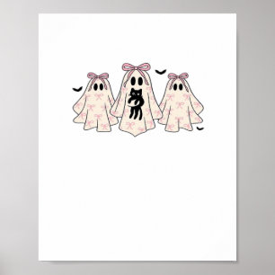 Coquette ghosts with a black cat Classic T-Shirt Poster