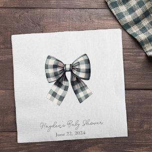Coquette Gingham Bow Personalised Napkin