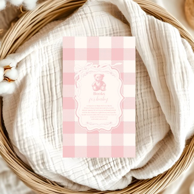 Coquette Gingham French Teddy  Books for Baby Enclosure Card (Creator Uploaded)